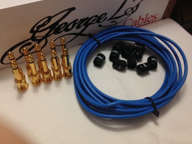 George L's 155 Pedalboard Effects Cable Kit .155 Blue Black GOLD - 10/10/10