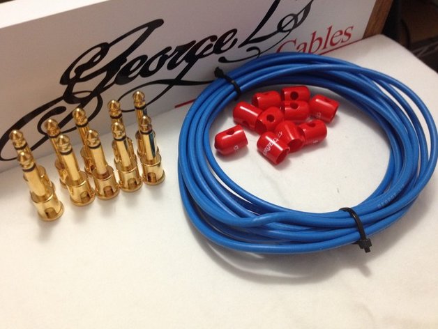 George L's 155 Pedalboard Effects Cable Kit .155 Blue & Red GOLD - 10/10/10