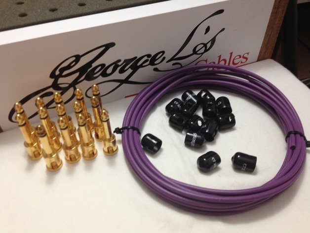 George L's 155 Pedalboard Effects Cable Kit LARGE .155 Purple / GOLD 15/14/14 