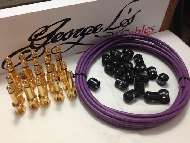 George L's 155 Pedalboard Effects Cable Kit XL .155 Purple / GOLD - 20/20/20