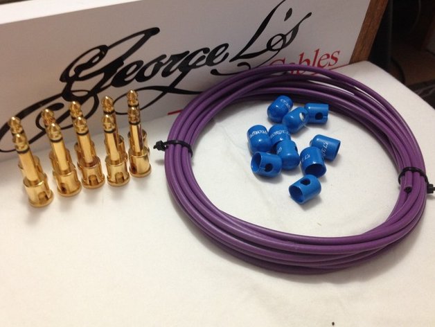 George L's 155 Pedalboard Effects Cable Kit .155 Purple & Blue / GOLD - 10/10/10