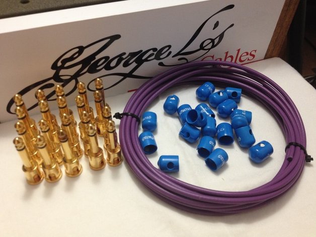 George L's 155 Pedalboard Cable Kit XL .155 Purple & Blue / GOLD - 20/20/20