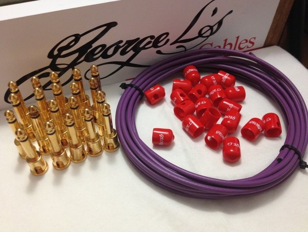 George L's 155 Pedalboard Effects Cable Kit XL .155 Purple & Red / GOLD 20/20/20