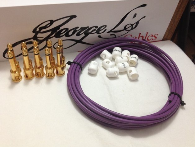 George L's 155 Pedalboard Effects Cable Kit .155 Purple & White / GOLD 10/10/10