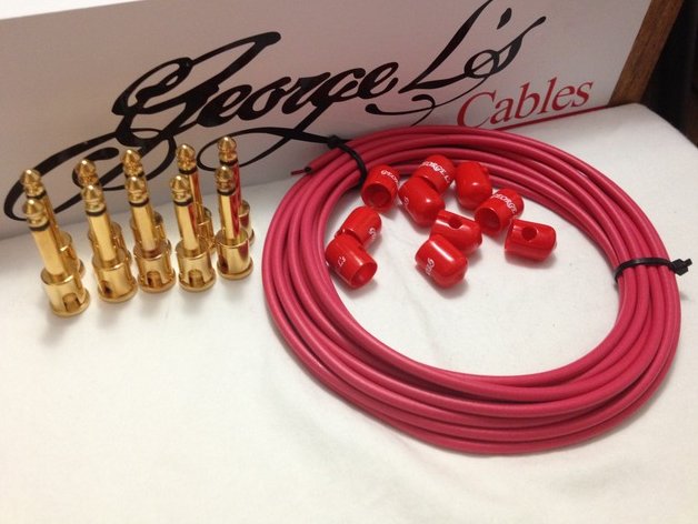 George L's 155 Pedalboard Effects Cable Kit .155 Red / GOLD - 10/10/10