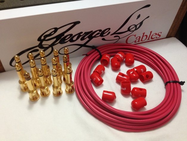 George L's 155 Pedalboard Effects Cable Kit LARGE .155 Red / GOLD 15/14/14 