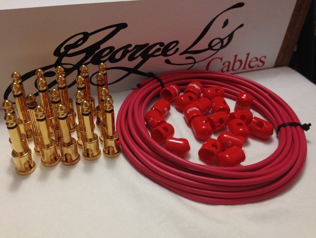 George L's 155 Pedalboard Effects Cable Kit XL .155 Red / GOLD - 20/20/20