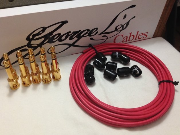 George L's 155 Pedalboard Effects Cable Kit .155 Red Black GOLD - 10/10/10