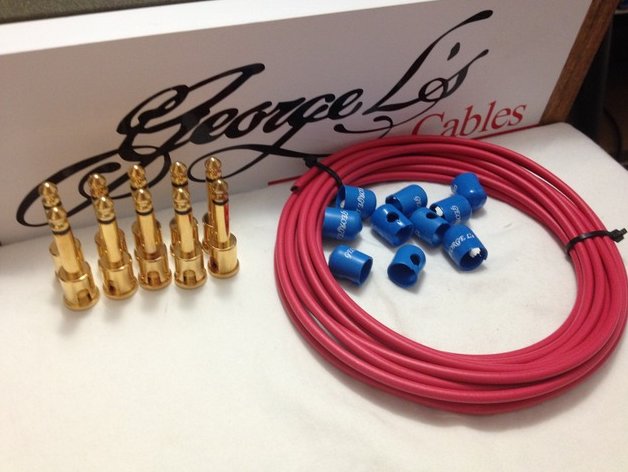 George L's 155 Pedalboard Effects Cable Kit .155 Red & Blue / GOLD - 10/10/10