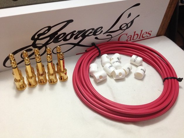 George L's 155 Pedalboard Effects Cable Kit .155 Red & White / GOLD - 10/10/10