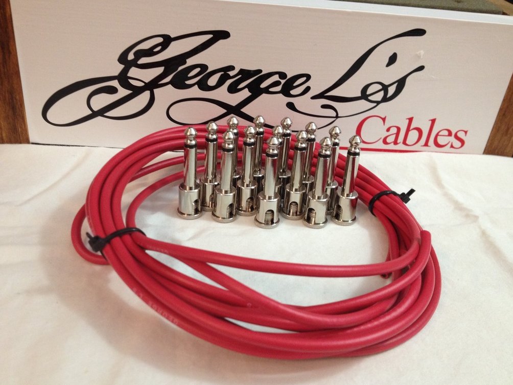NEW George L 155 Pedalboard Effects Cable Kit LARGE .155 Red / Nickel 15/14