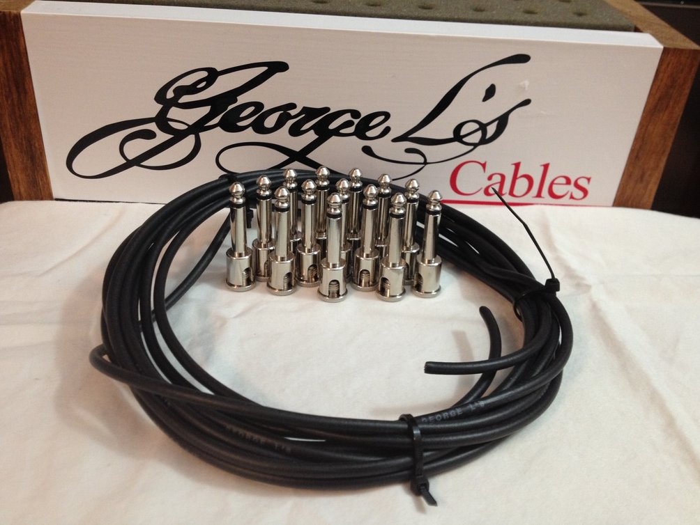 NEW George L 155 Pedalboard Effects Cable Kit LARGE .155 Black / Nickel 15/14
