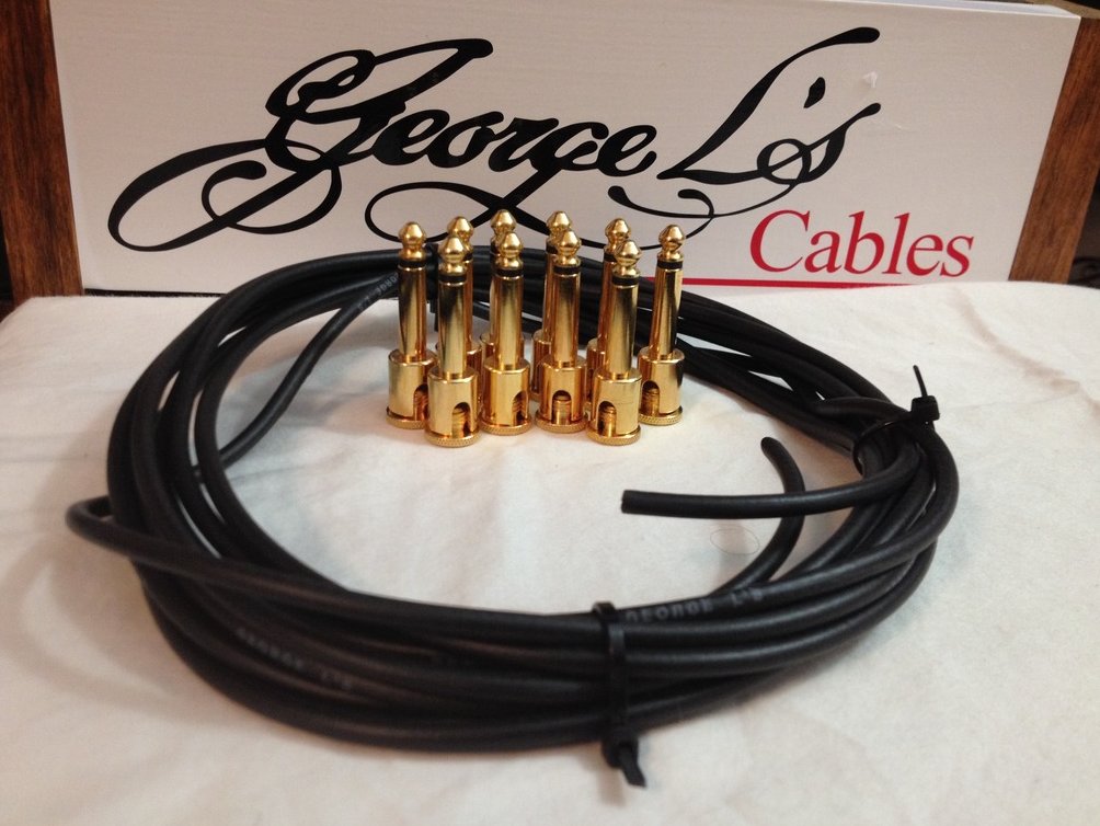 NEW George L 155 Pedalboard Effects Cable Kit .155 Black / GOLD - 10/10