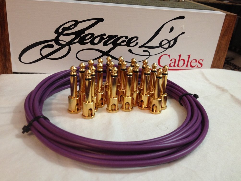 NEW George L 155 Pedalboard Effects Cable Kit XL .155 Purple / GOLD - 20/20