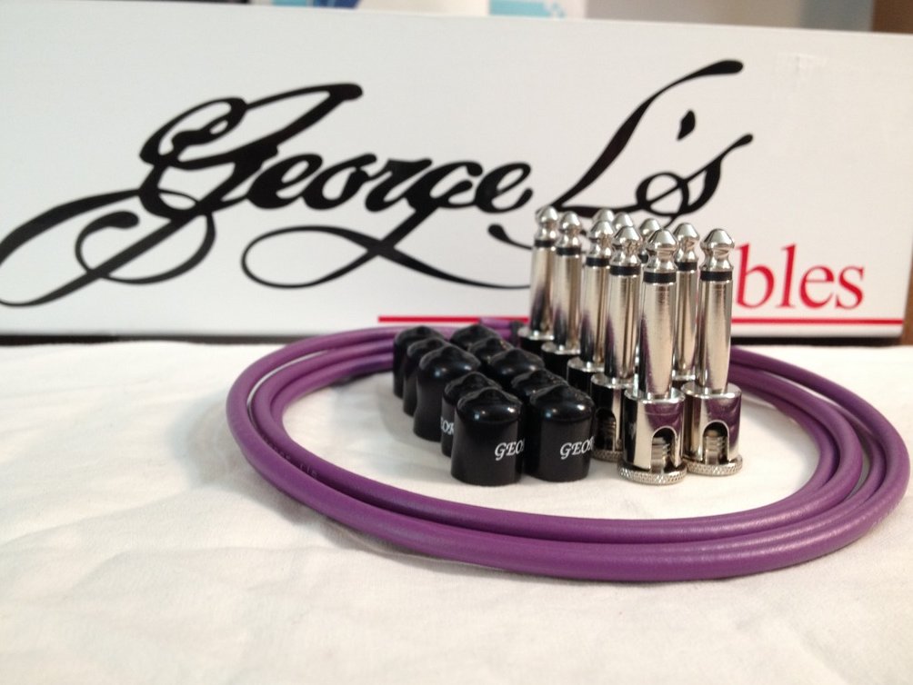 George L's 155 Guitar Pedal Cable Kit .155 Purple / Black / Nickel - 10/10/5