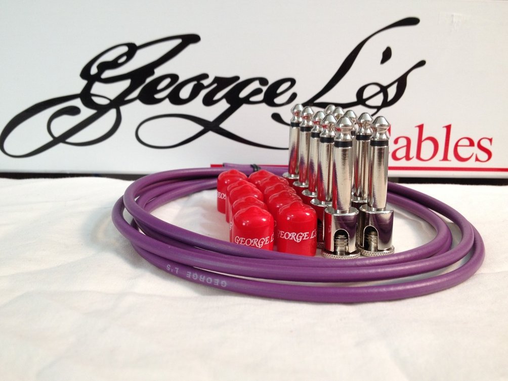 George L's 155 Guitar Pedal Cable Kit .155 Purple / Red / Nickel - 10/10/5