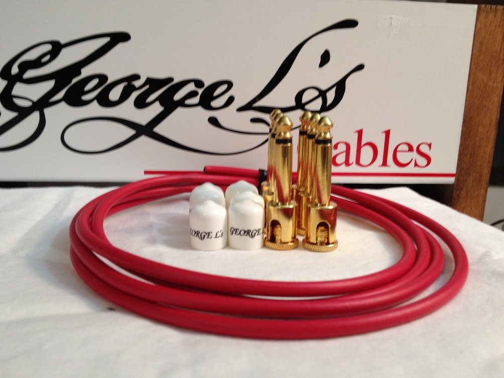 George L's 155 Guitar Pedal Cable Kit .155 Red / White / Gold - 6/6/6