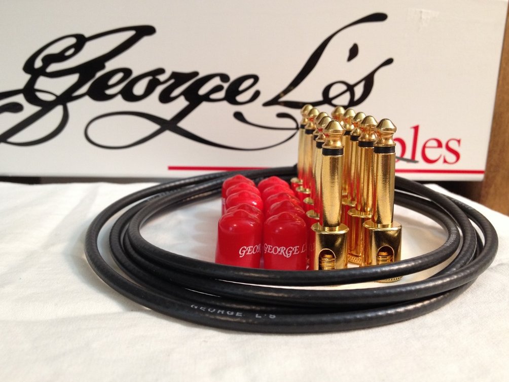 George L's 155 Guitar Pedal Cable Kit .155 Black / Red / Gold - 10/10/5