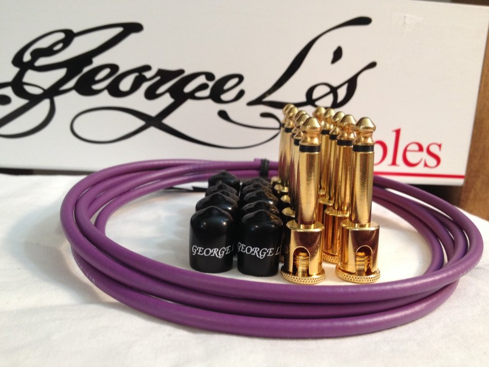 George L's 155 Guitar Pedal Cable Kit .155 Purple / Black / Gold - 10/10/5