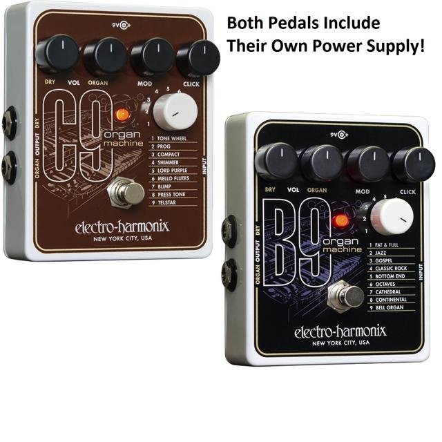Image 1 of Electro Harmonix B9 and C9 Organ Machine Pedals with Power Supplies Auth. Dealer