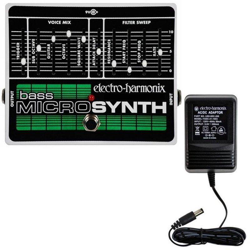 Image 0 of Electro Harmonix Bass MicroSynth w/ Power Supply Analog Bass Guitar Synth Pedal