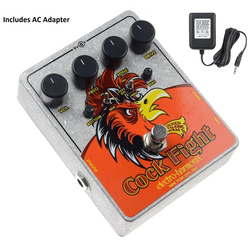 Image 0 of Electro Harmonix Cock Fight Cocked Talking Wah & Fuzz Guitar Pedal w/ AC Adapter