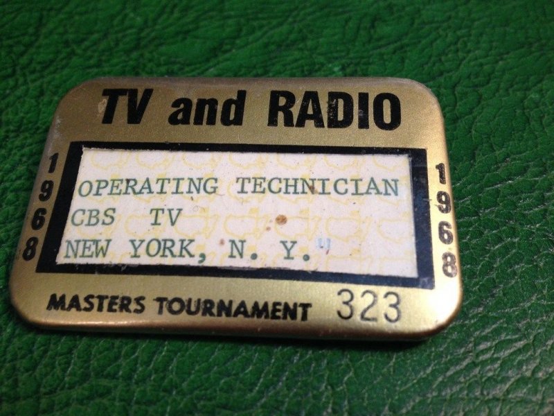 Image 0 of 1968 Masters Badge Bob Goalby - RARE TV & Radio Employee Pin Augusta National